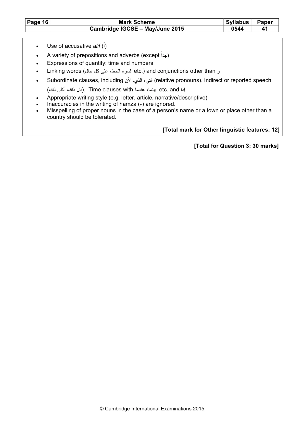Mark scheme, page 16 of 17