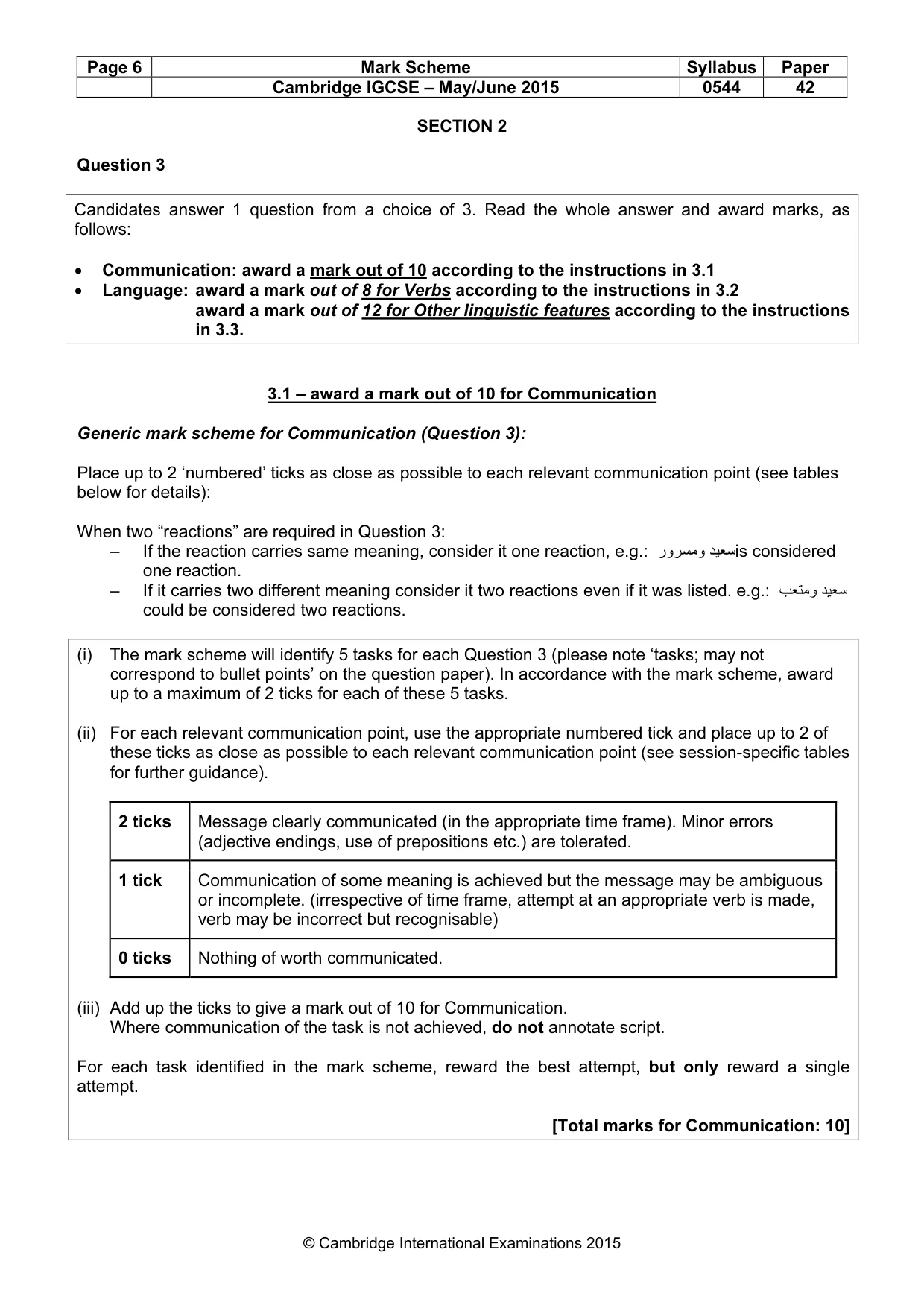 Mark scheme, page 6 of 15