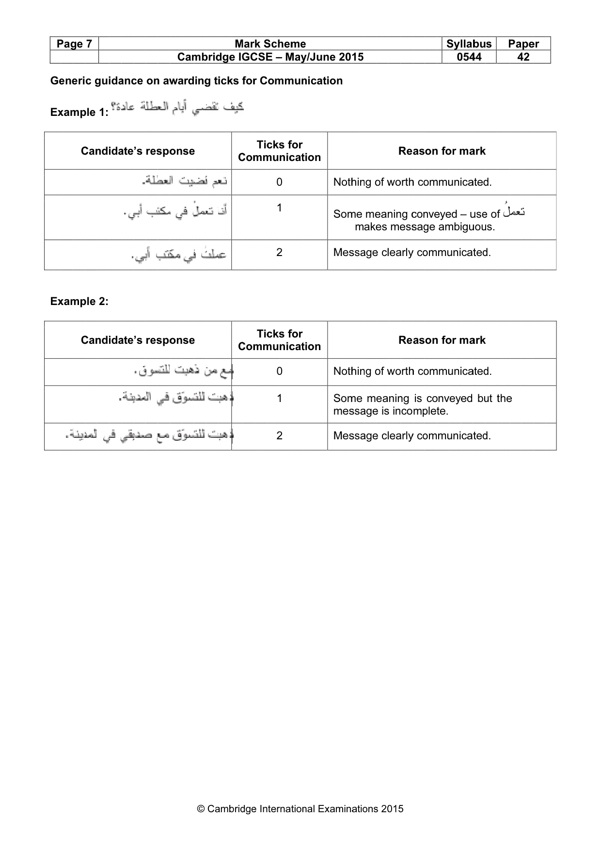 Mark scheme, page 7 of 15