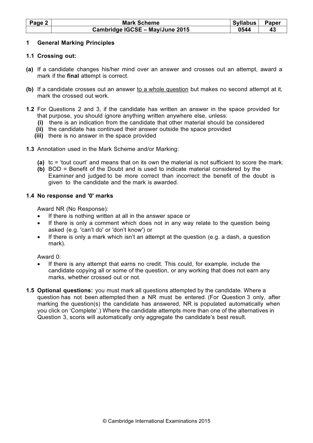 Mark scheme, page 2 of 17