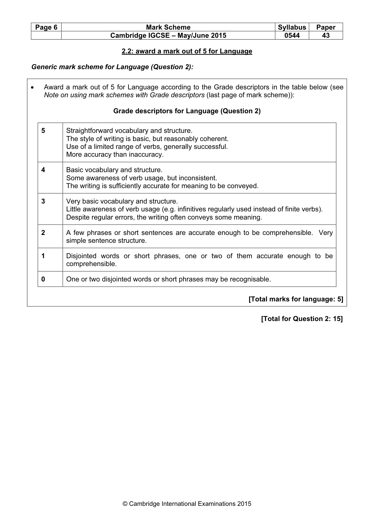 Mark scheme, page 6 of 17