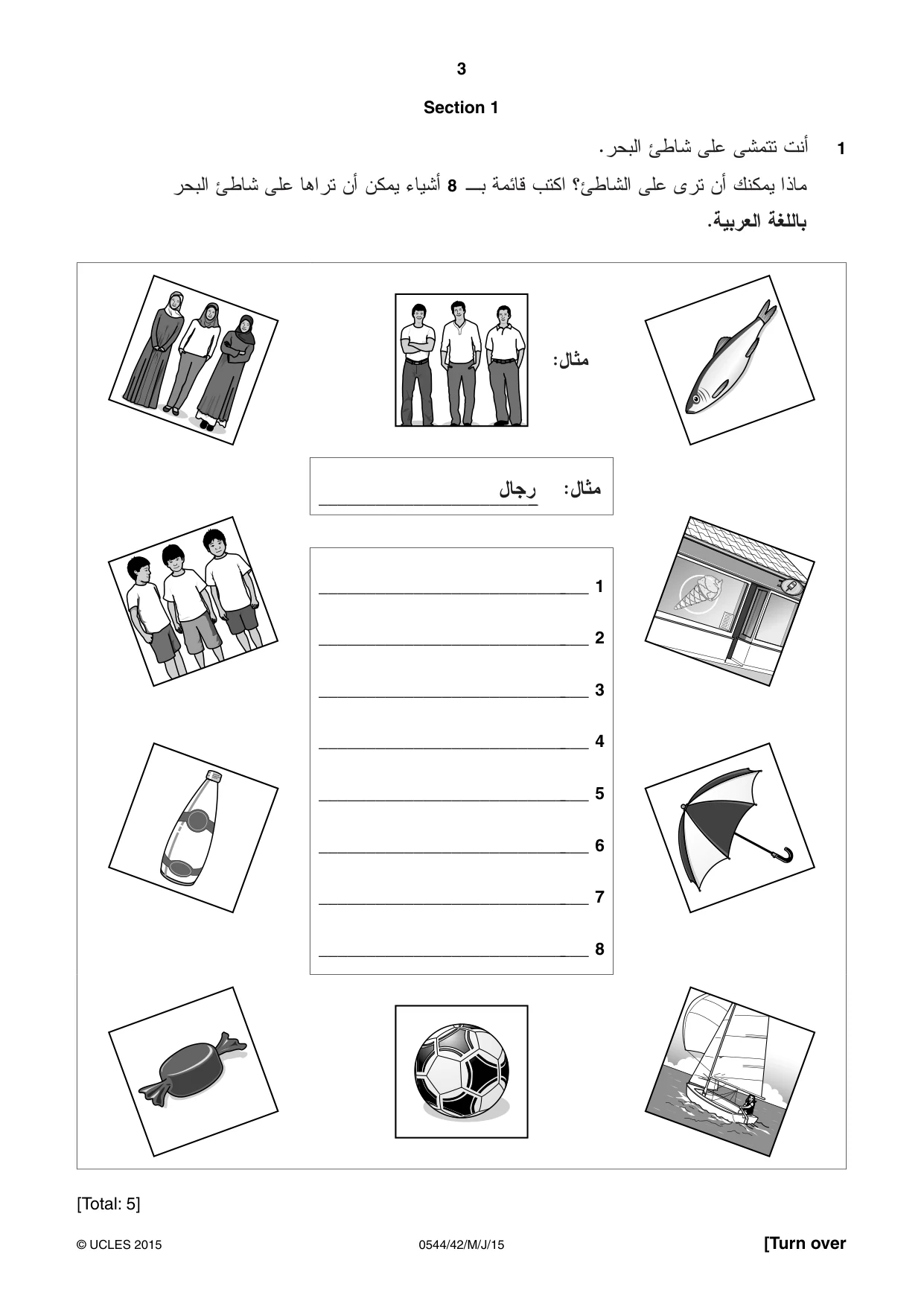 Cambridge IGCSE Arabic - Foreign Language 0544 2015 May/June Paper 4 · Variant 2 question paper, page 3 of 8