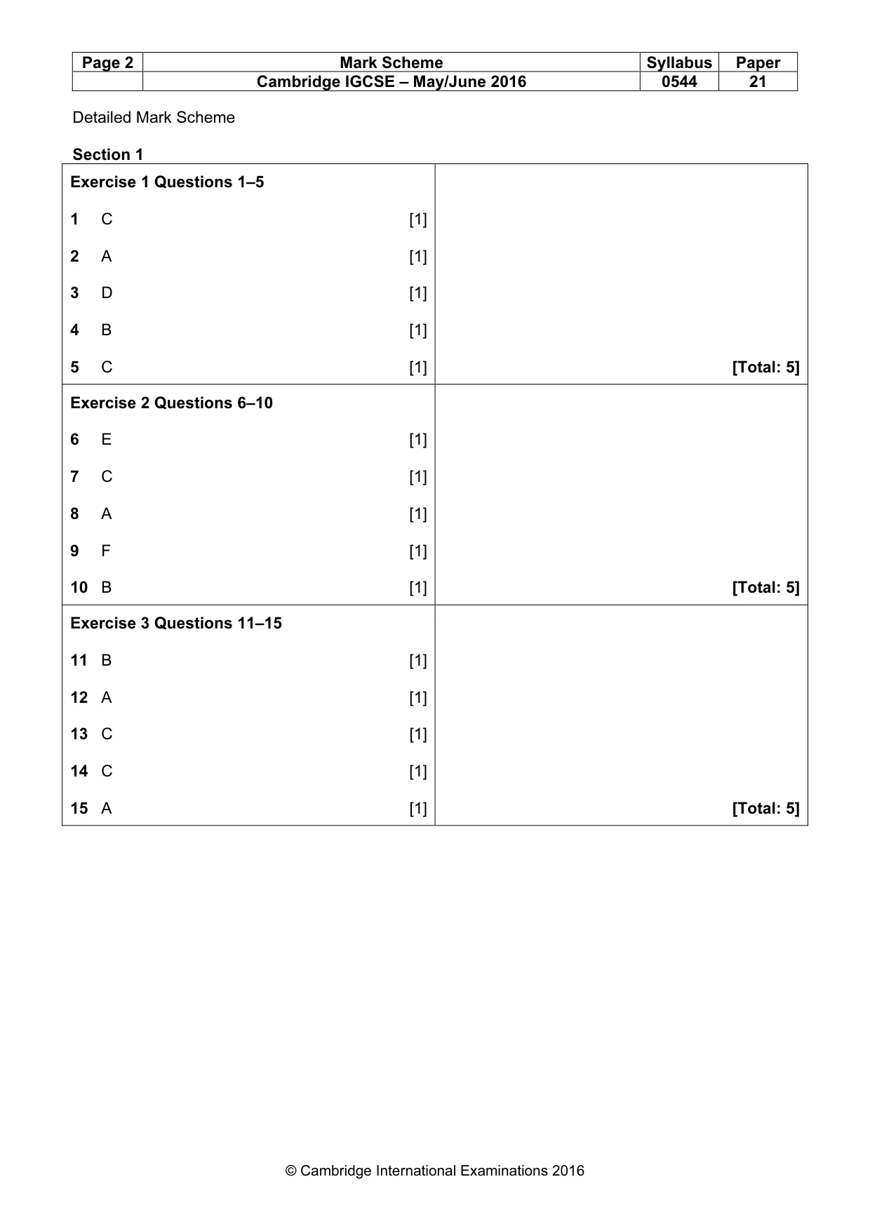 Mark scheme, page 2 of 6