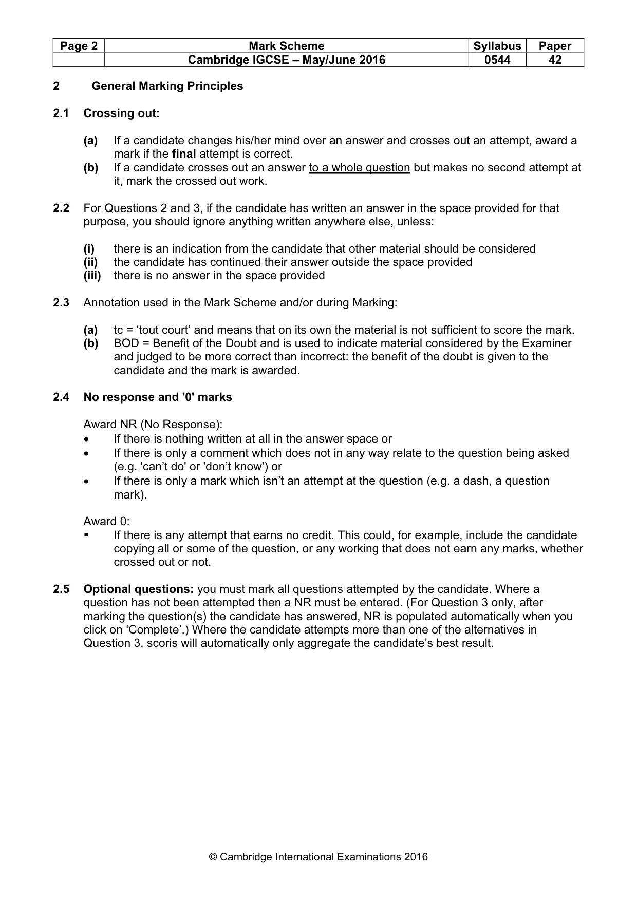 Mark scheme, page 2 of 16