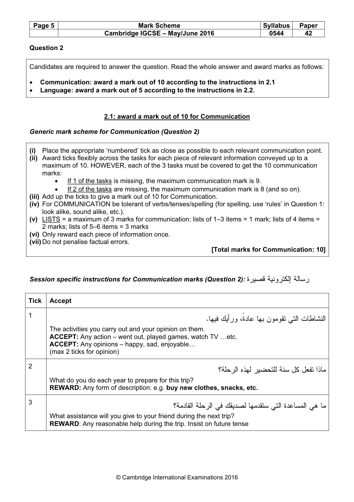 Mark scheme, page 5 of 16
