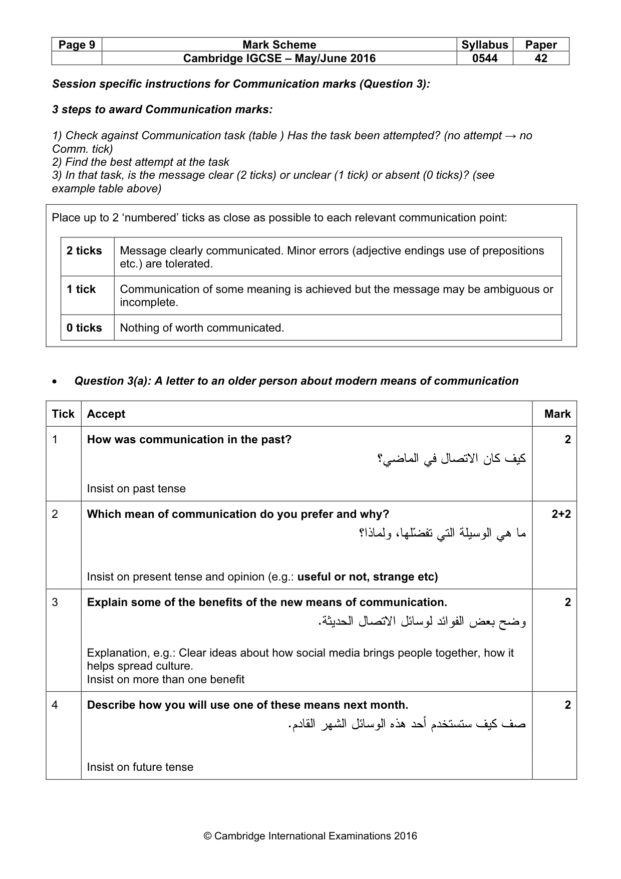 Mark scheme, page 9 of 16