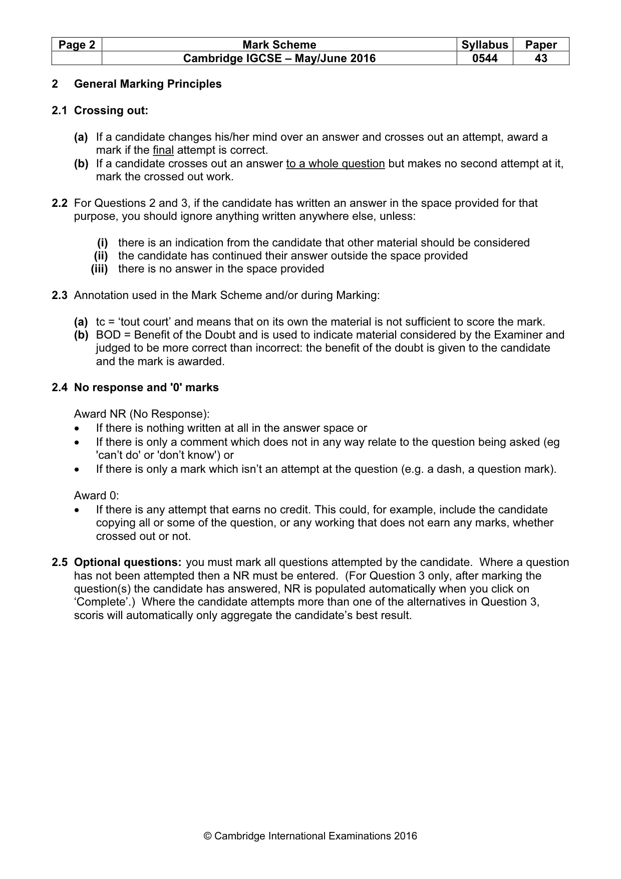 Mark scheme, page 2 of 15