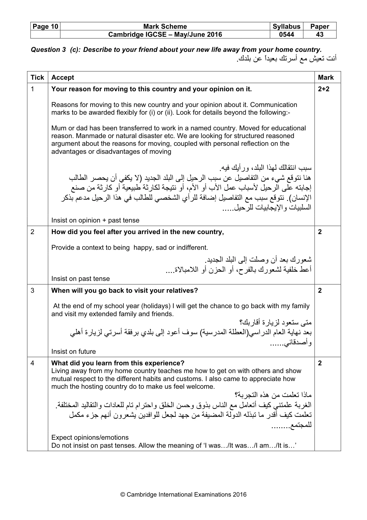 Mark scheme, page 10 of 15