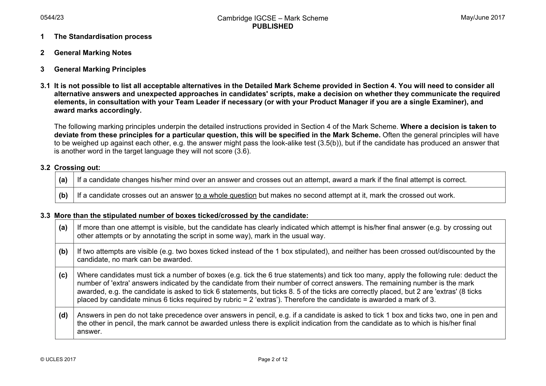 Mark scheme, page 2 of 12