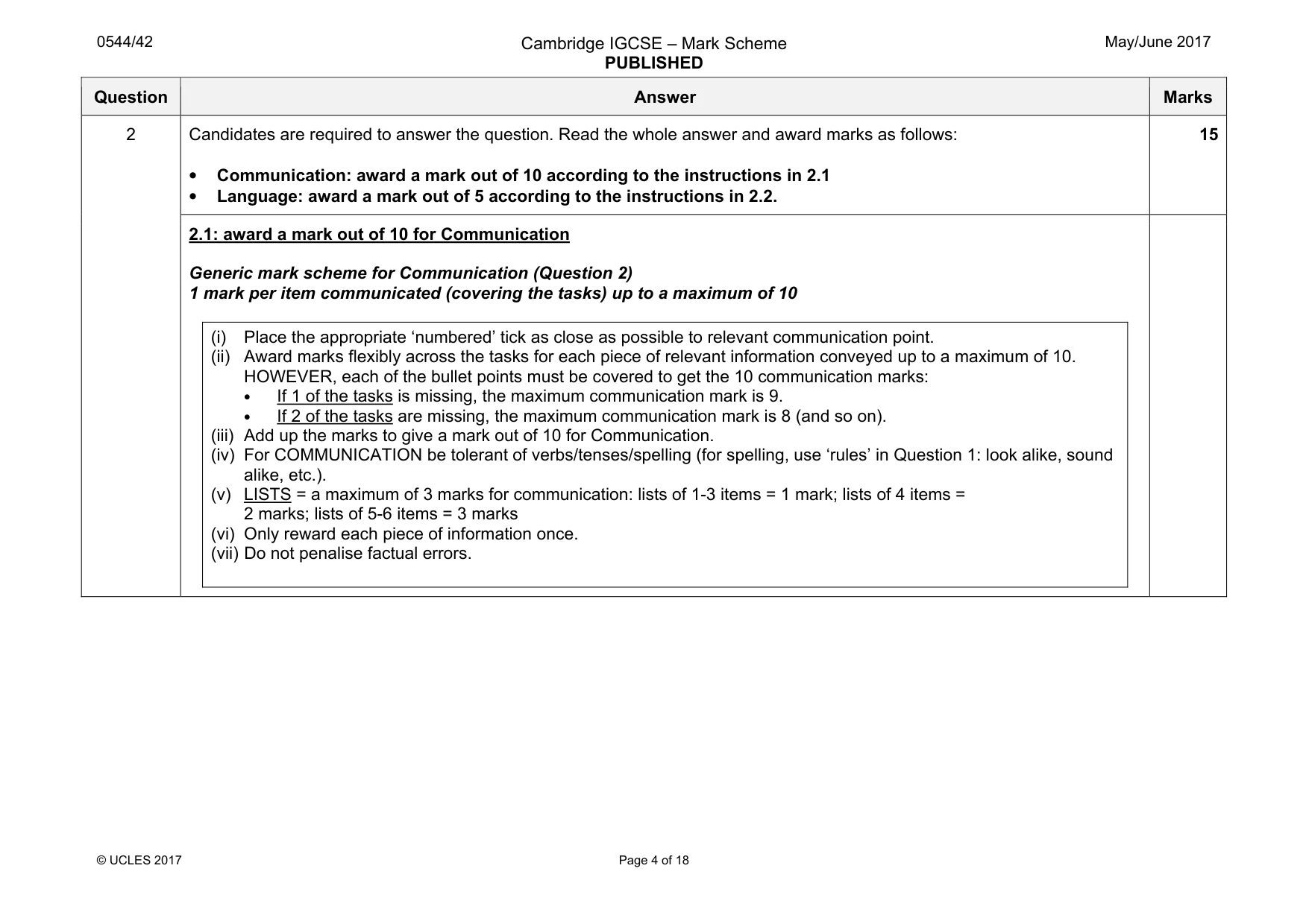 Mark scheme, page 4 of 18