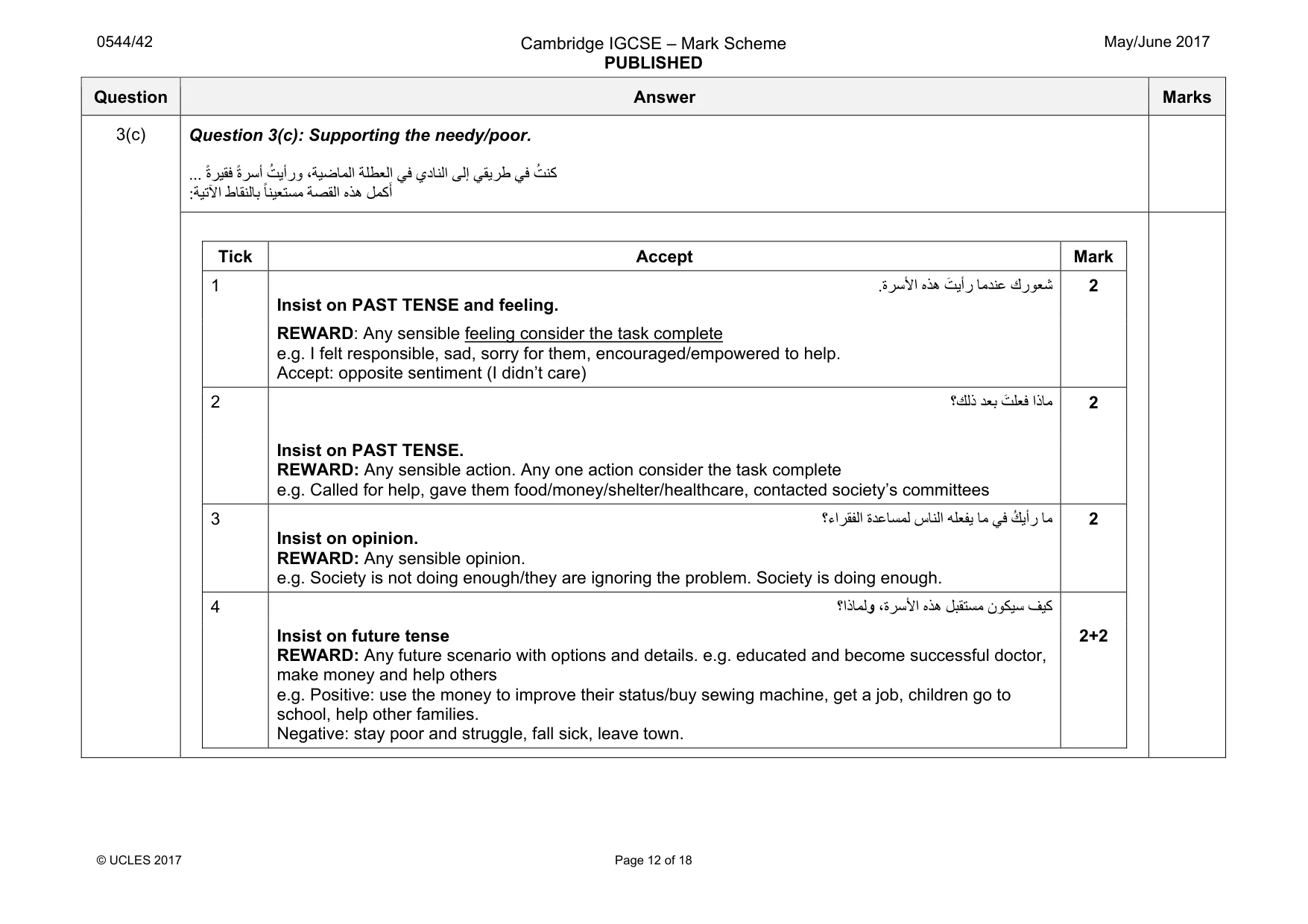 Mark scheme, page 12 of 18