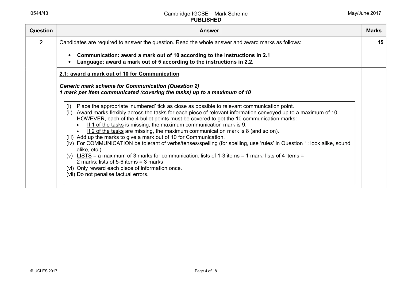 Mark scheme, page 4 of 18