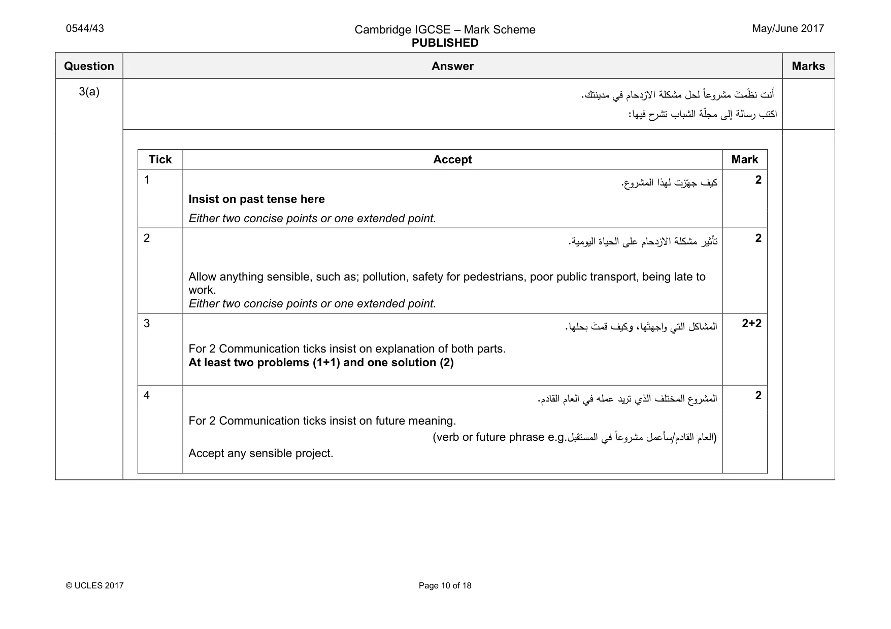 Mark scheme, page 10 of 18