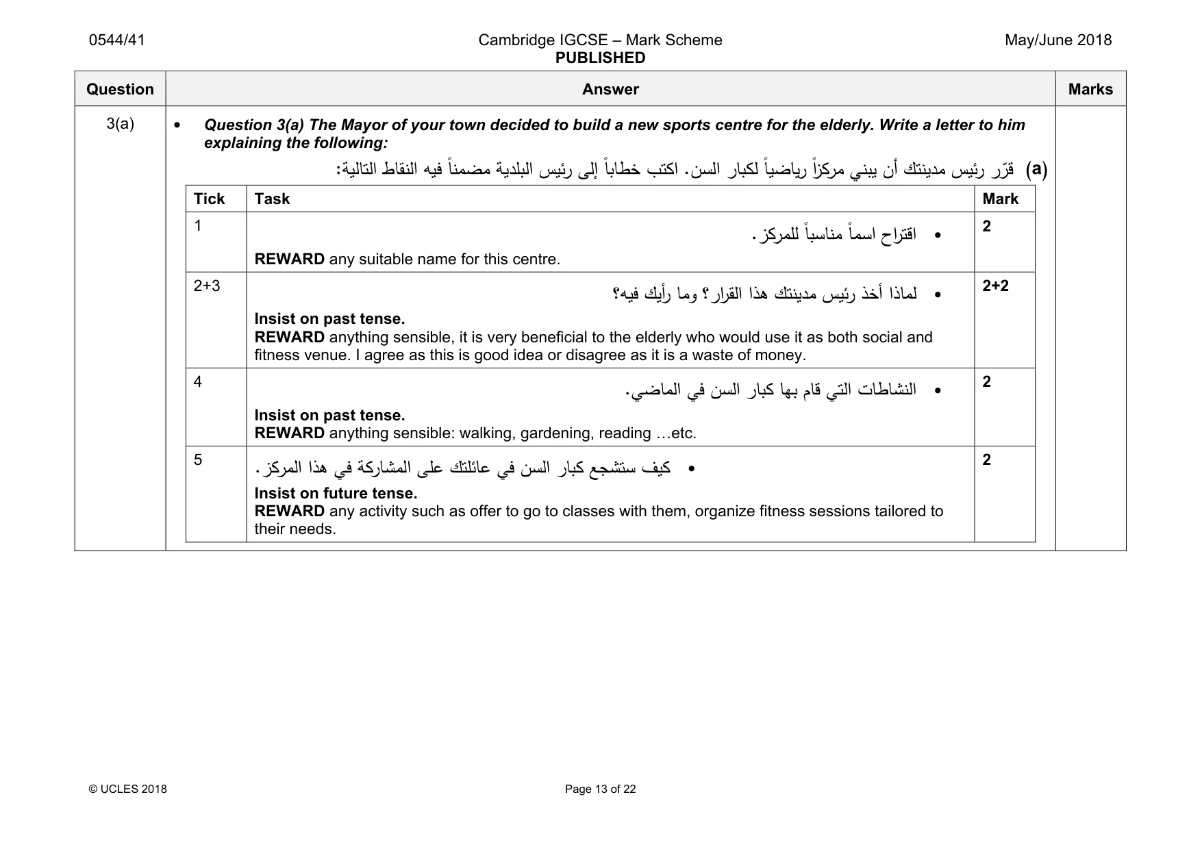 Mark scheme, page 13 of 22