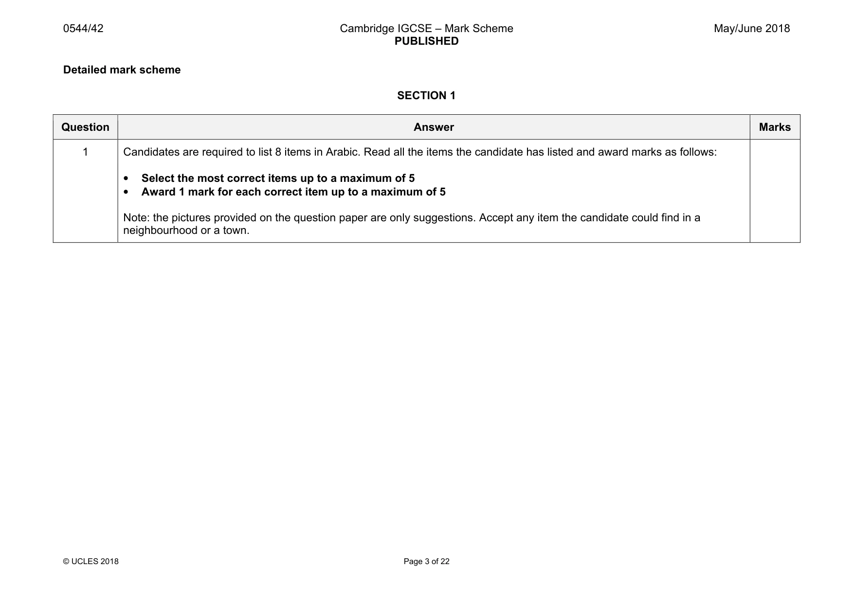 Mark scheme, page 3 of 22