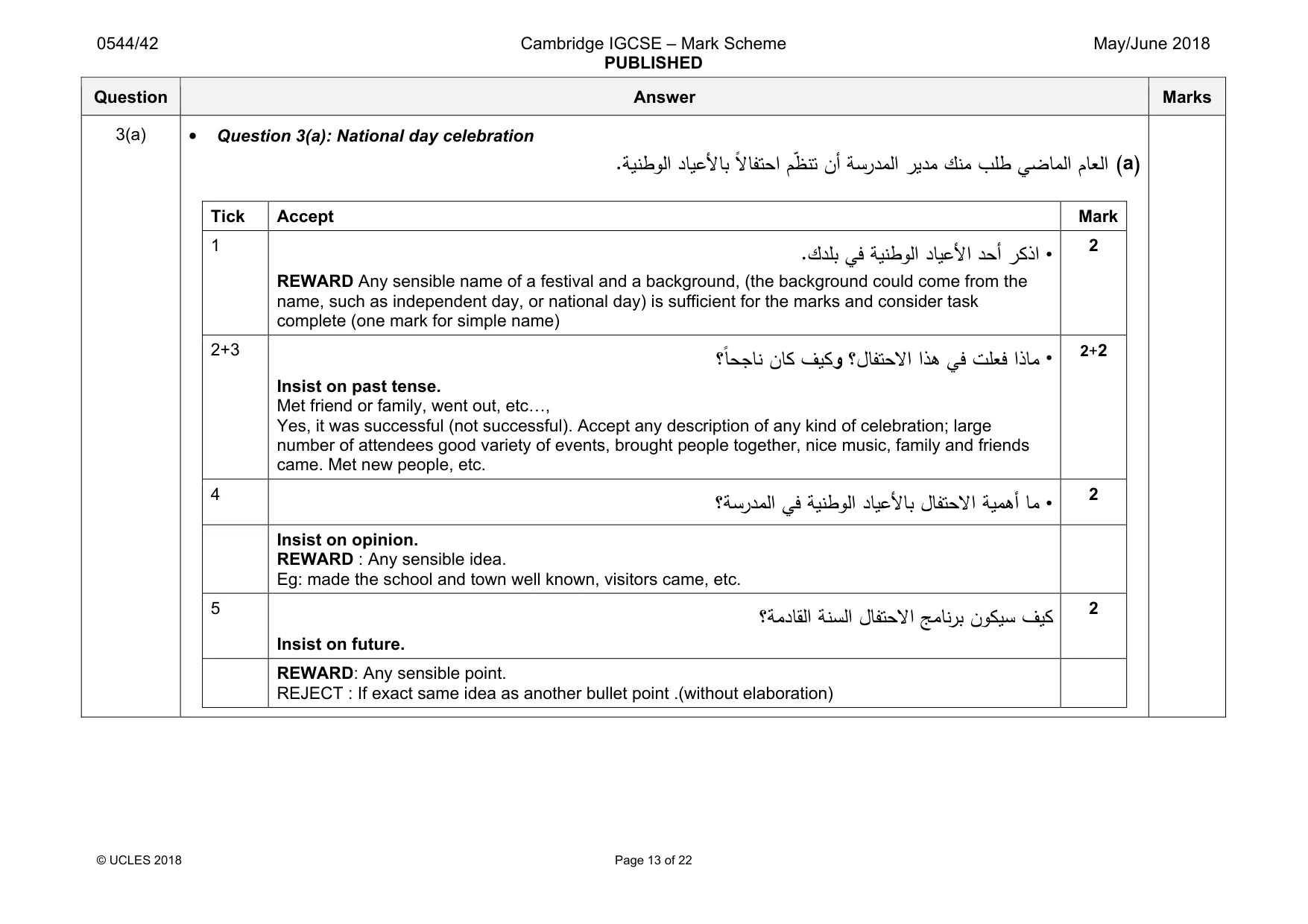 Mark scheme, page 13 of 22