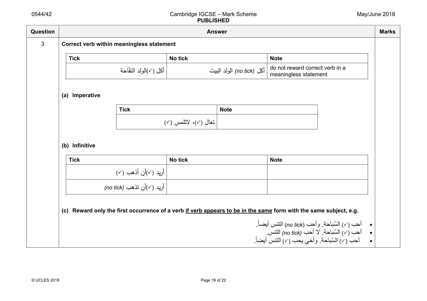 Mark scheme, page 19 of 22