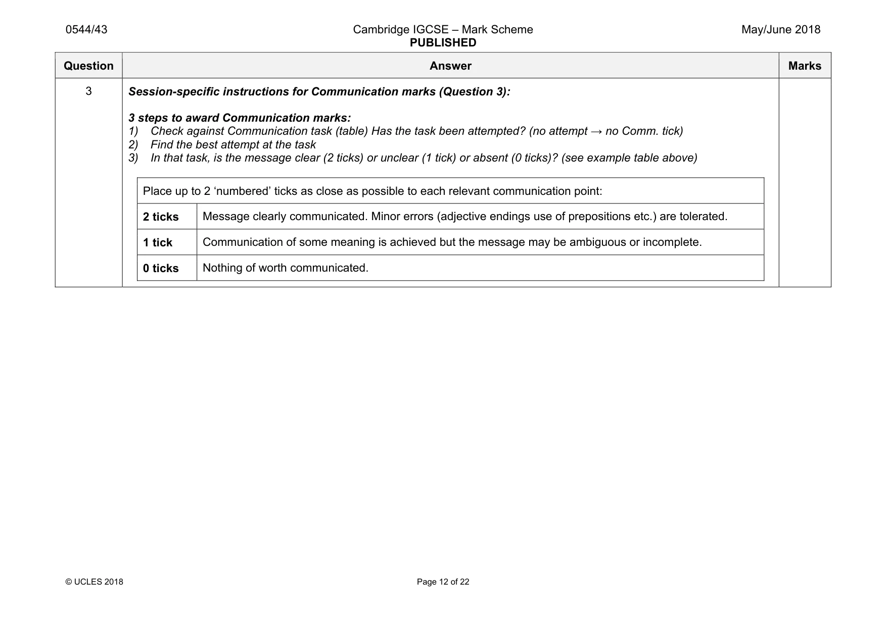 Mark scheme, page 12 of 22