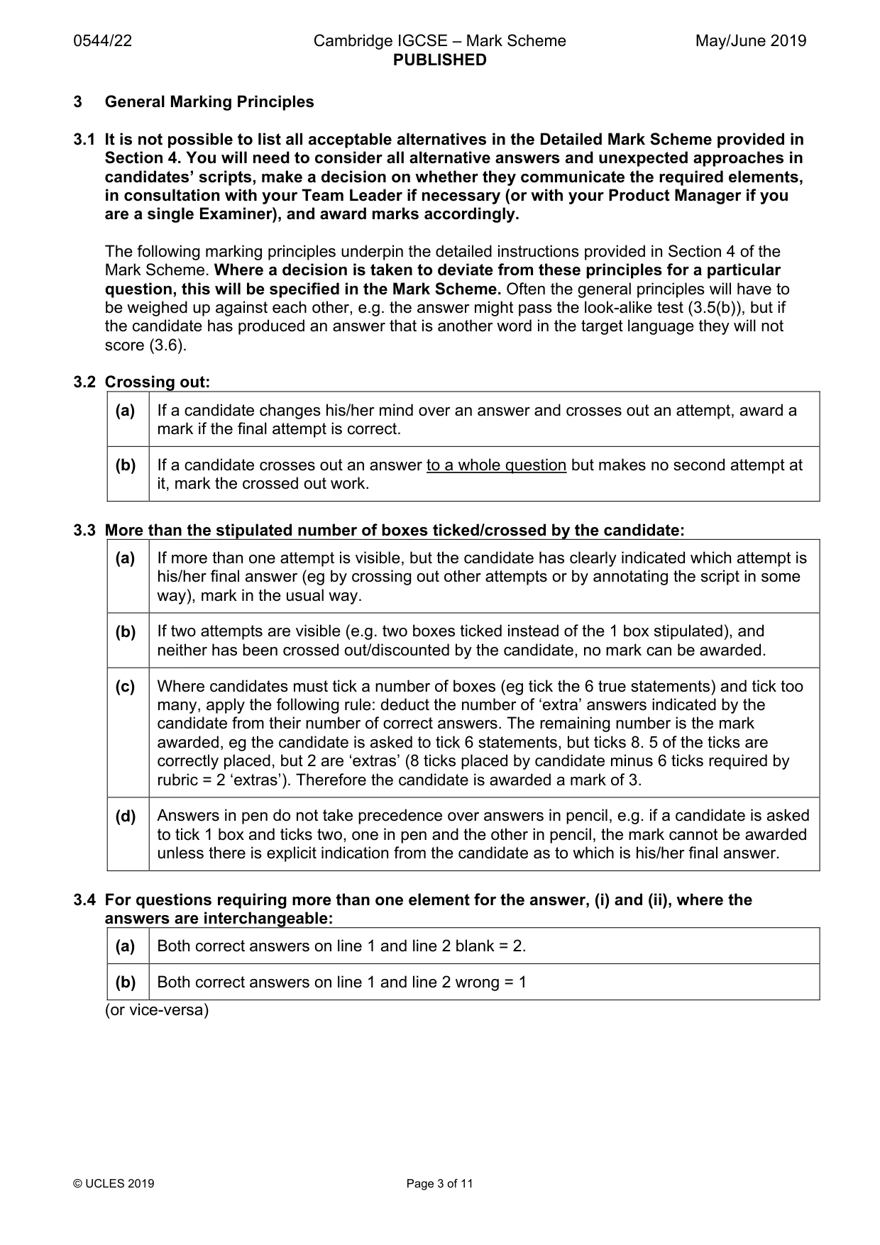 Mark scheme, page 3 of 11