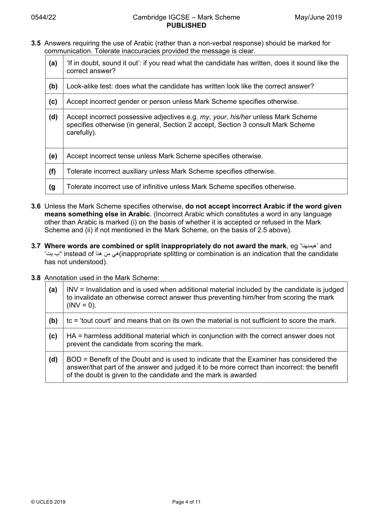 Mark scheme, page 4 of 11
