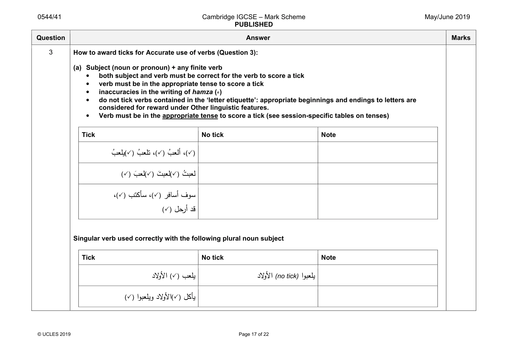 Mark scheme, page 17 of 22