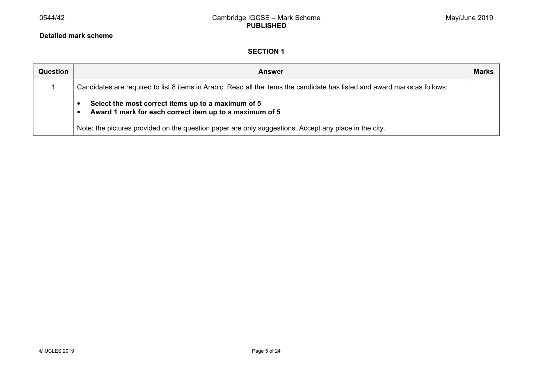 Mark scheme, page 5 of 24