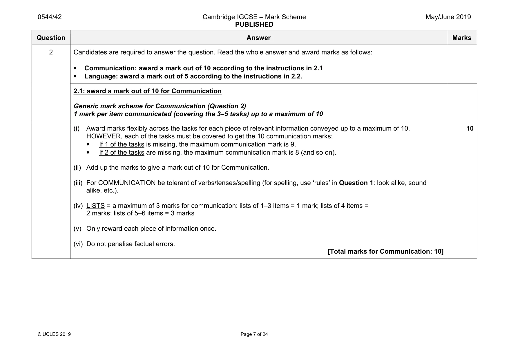 Mark scheme, page 7 of 24