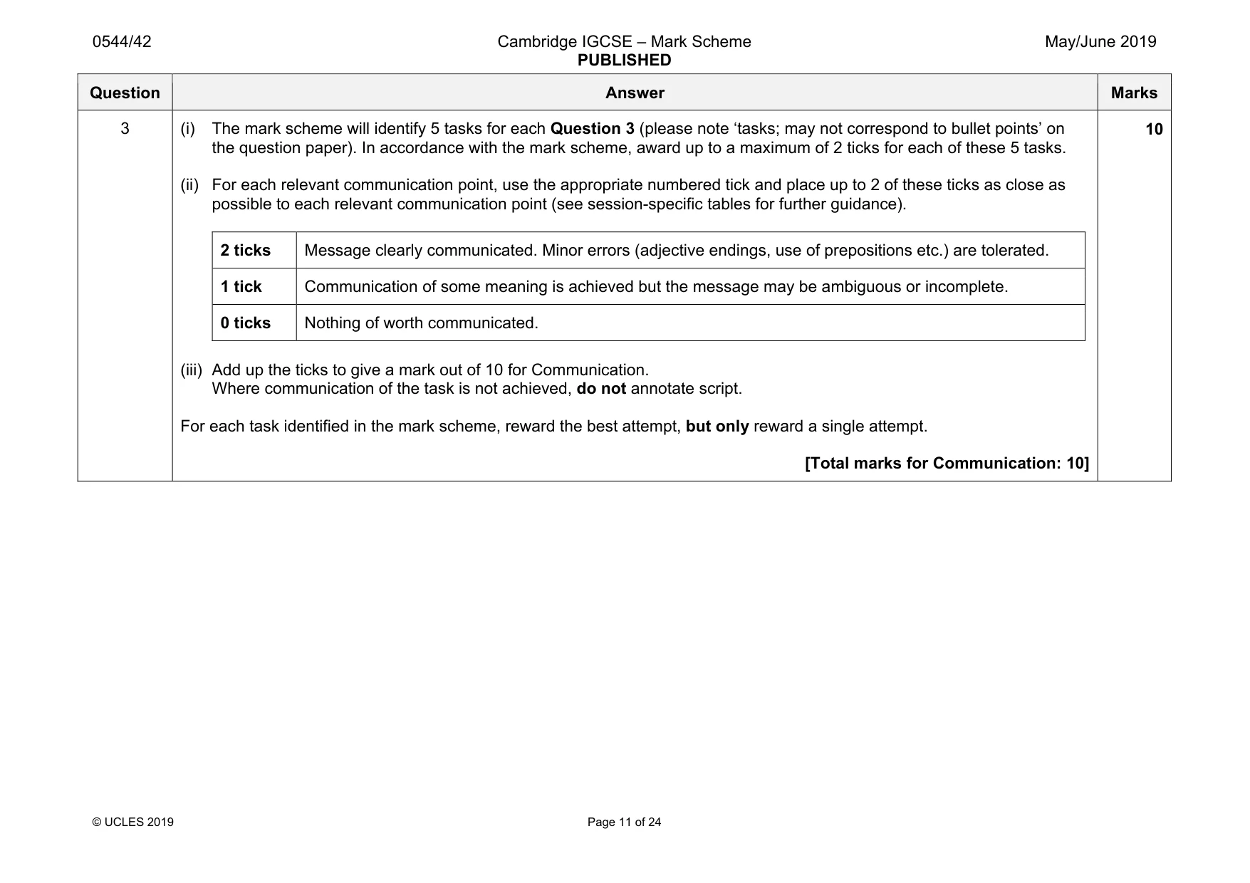 Mark scheme, page 11 of 24