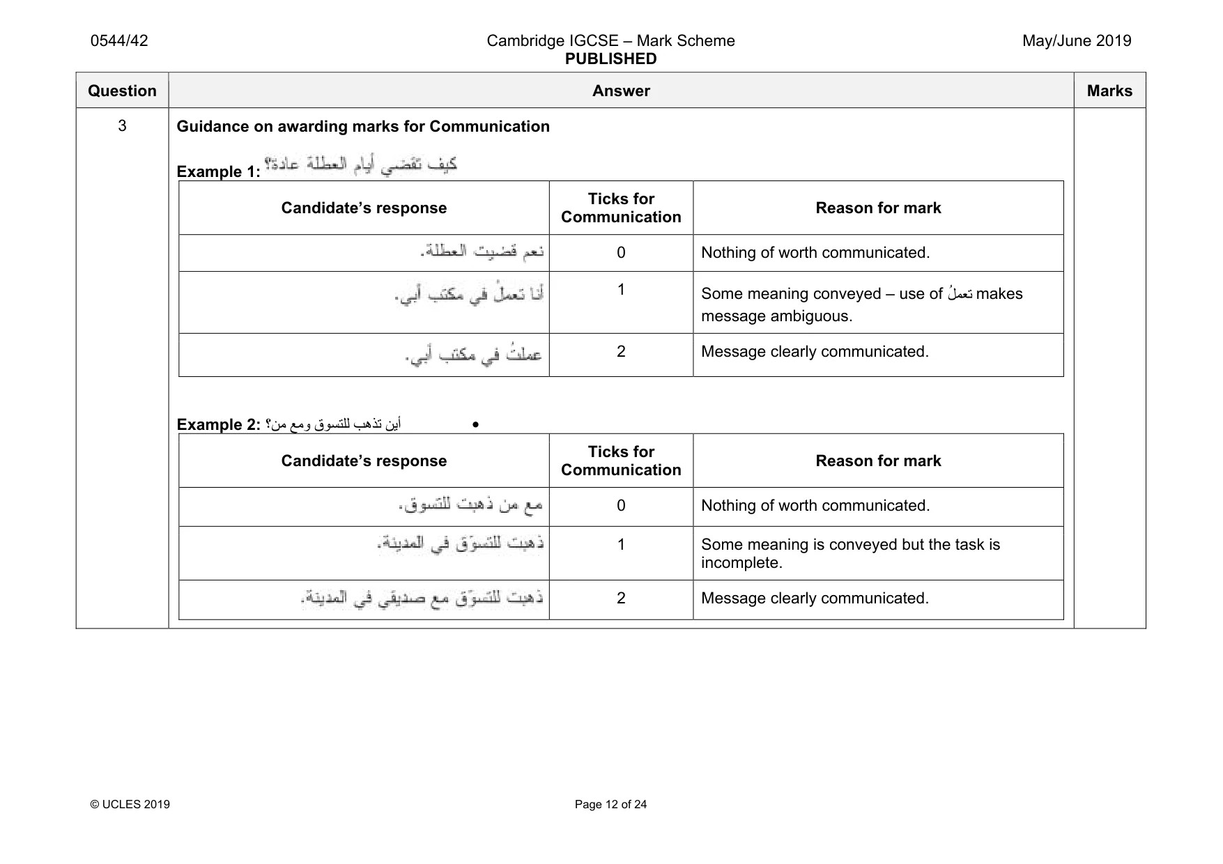 Mark scheme, page 12 of 24