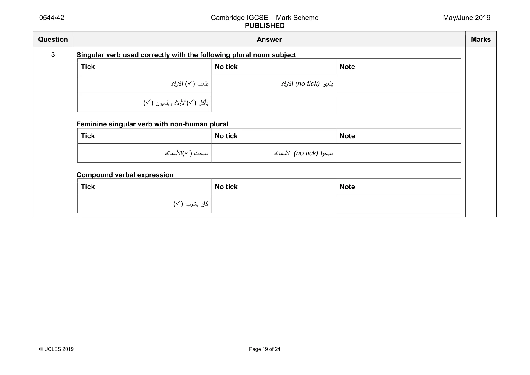 Mark scheme, page 19 of 24