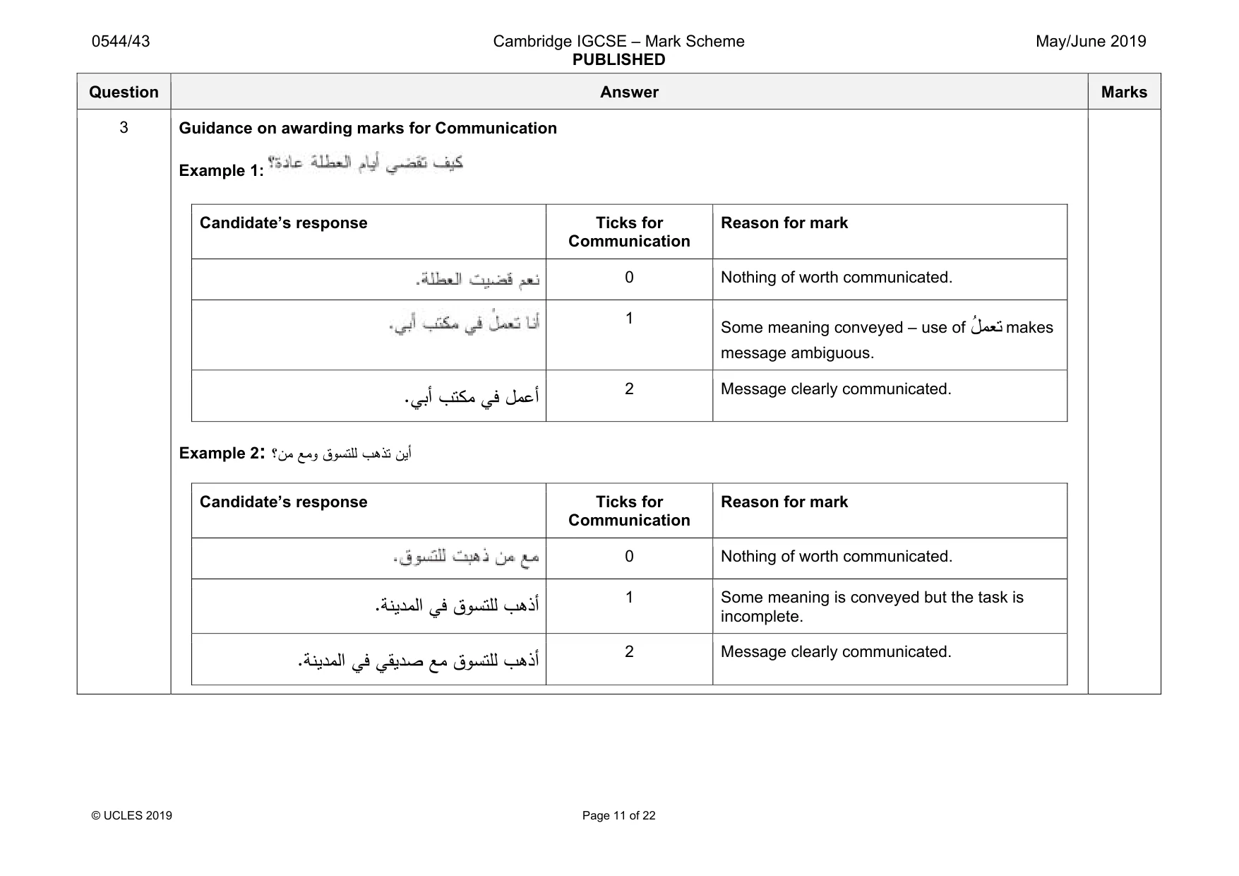 Mark scheme, page 11 of 22