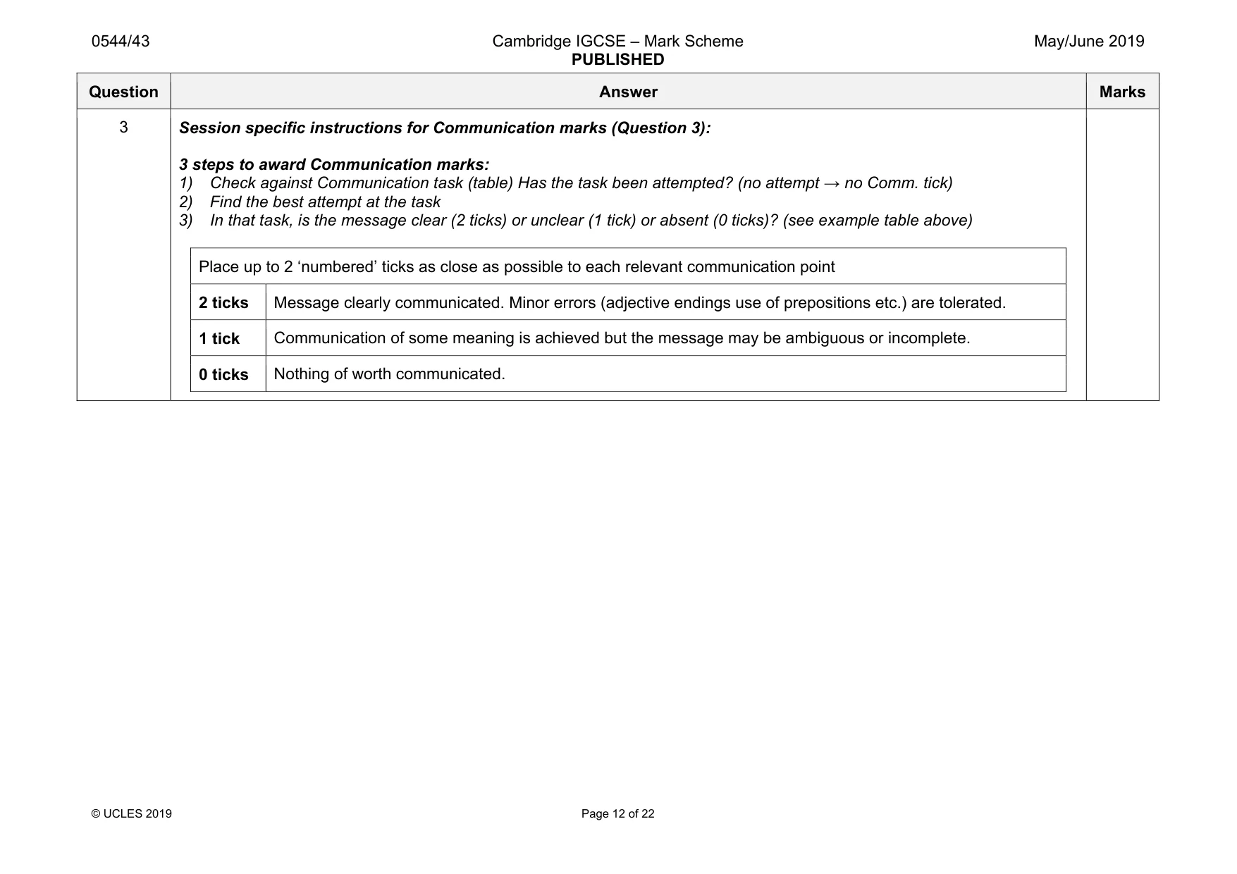Mark scheme, page 12 of 22