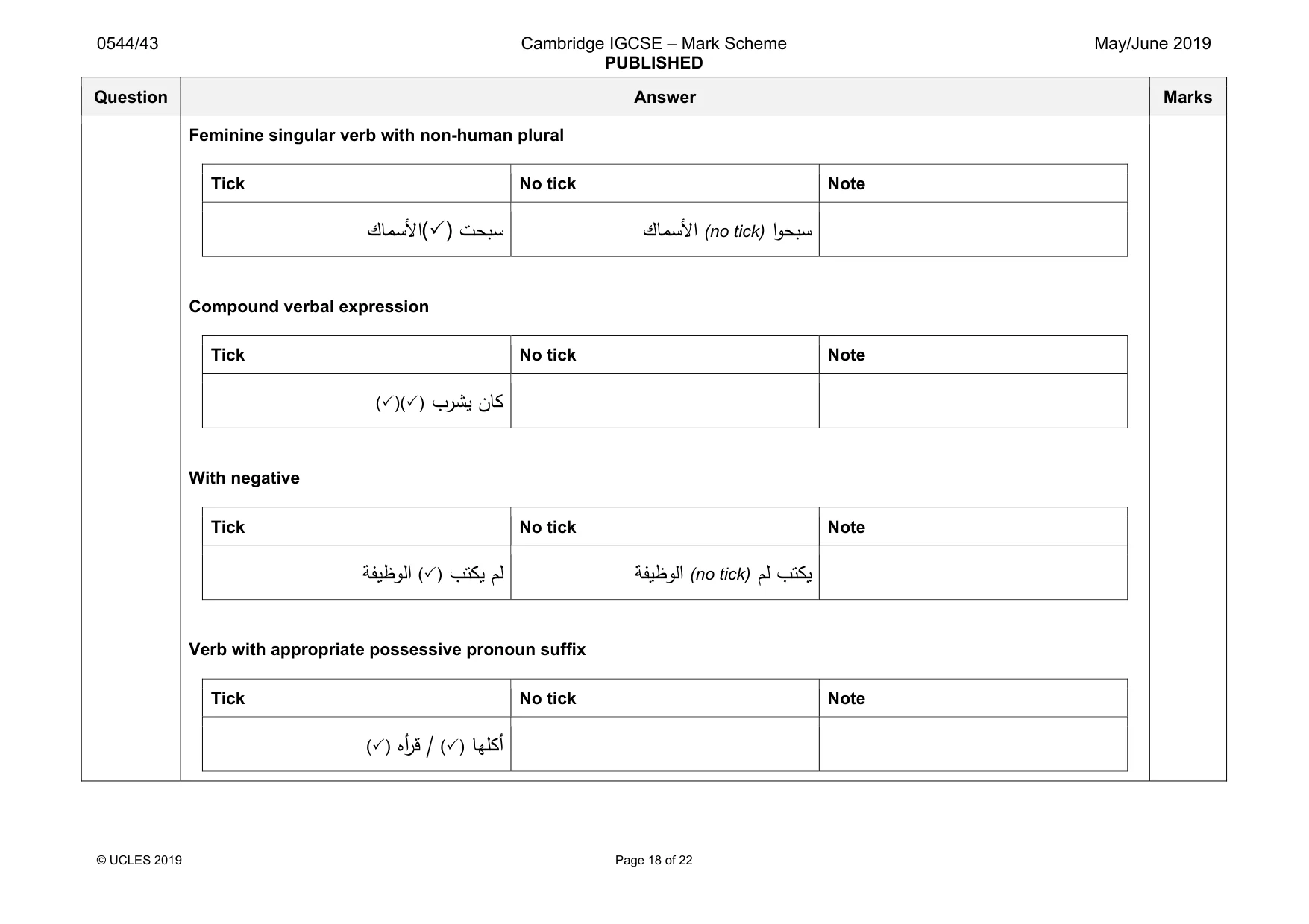Mark scheme, page 18 of 22