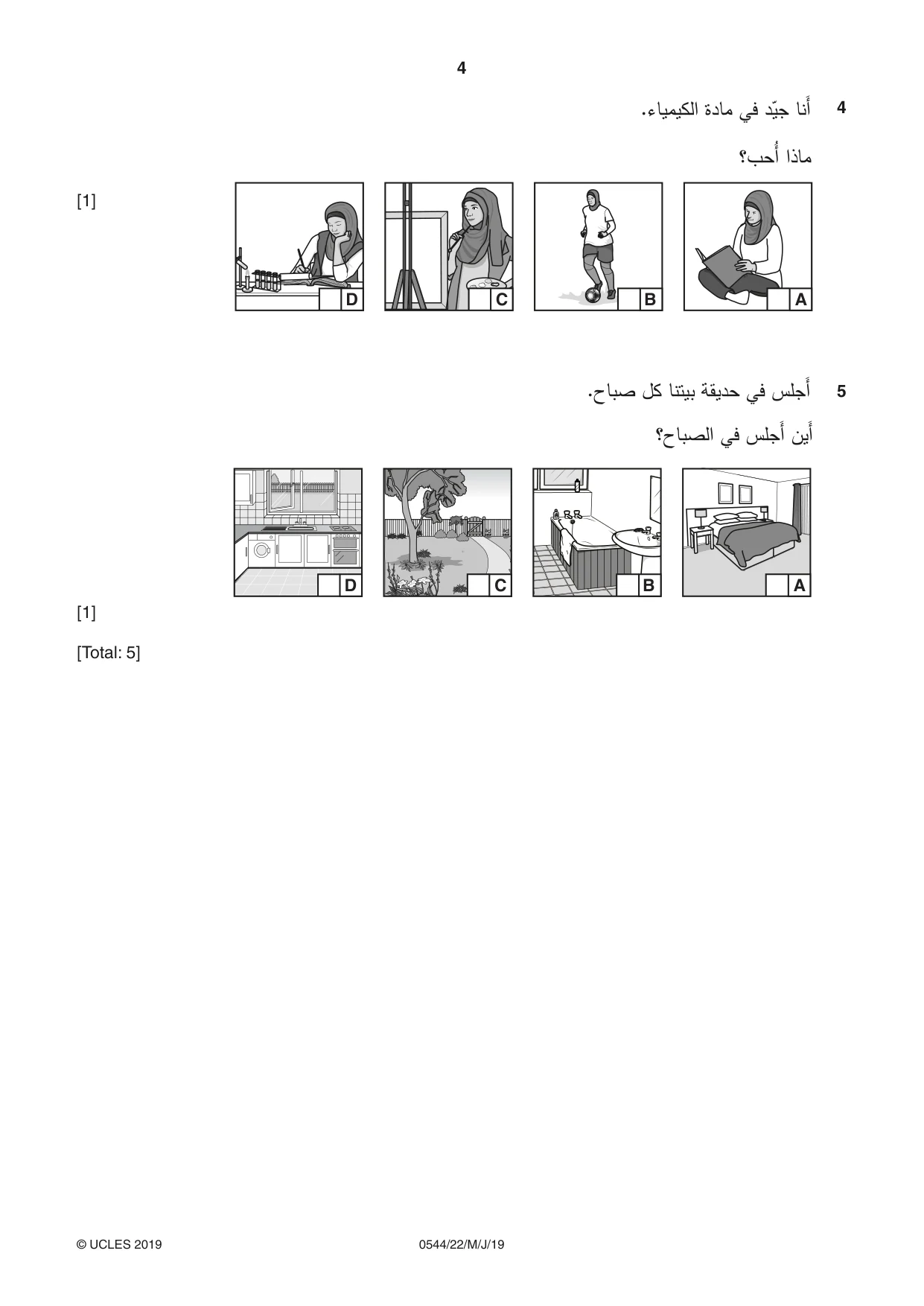 Cambridge IGCSE Arabic - Foreign Language 0544 2019 May/June Paper 2 · Variant 2 question paper, page 4 of 16