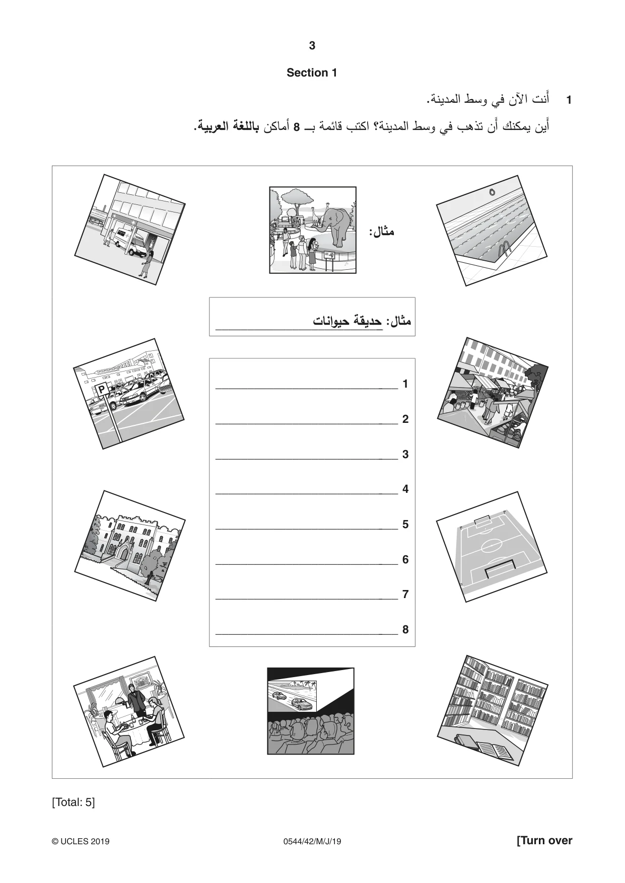 Cambridge IGCSE Arabic - Foreign Language 0544 2019 May/June Paper 4 · Variant 2 question paper, page 3 of 8
