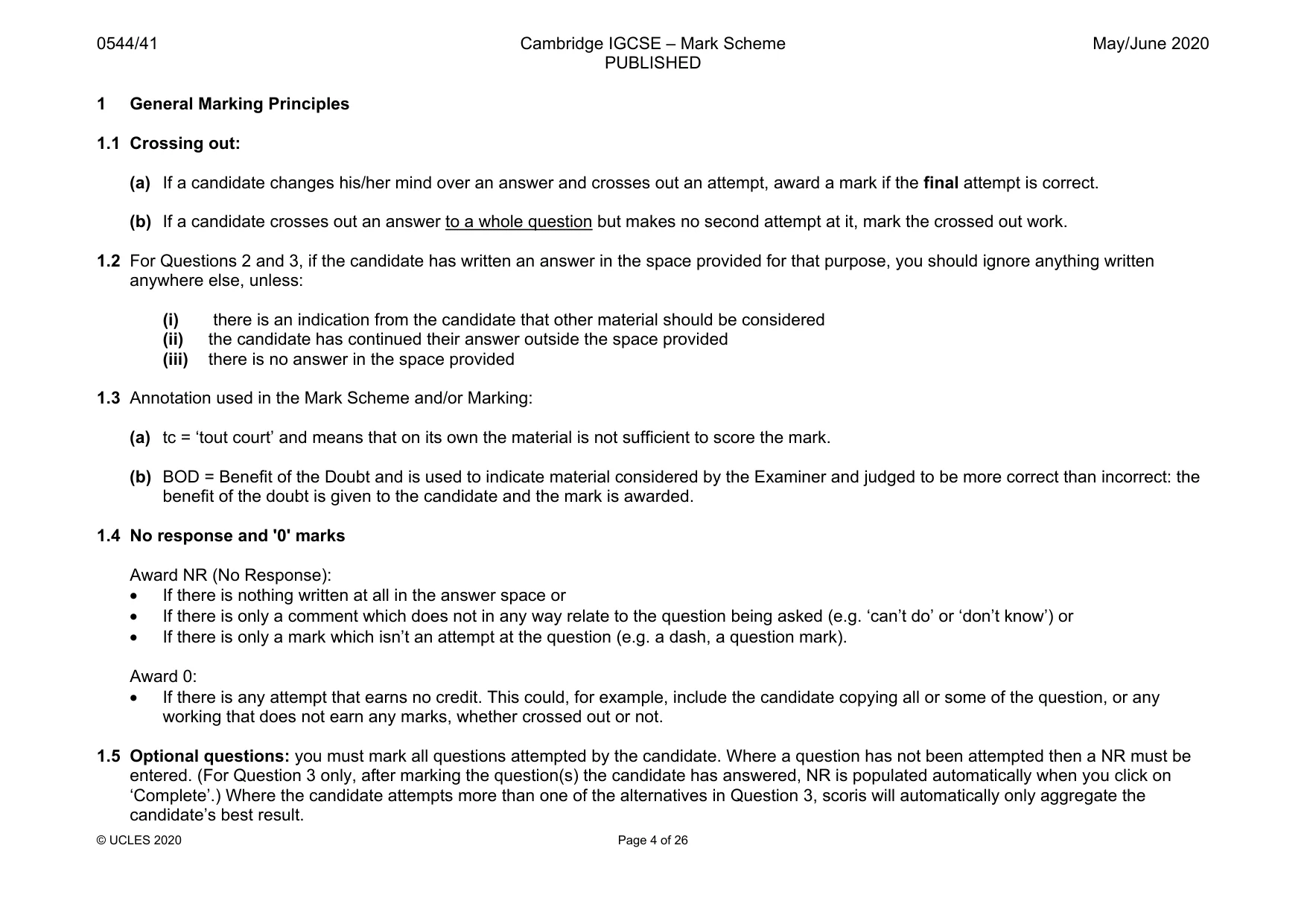Mark scheme, page 4 of 26