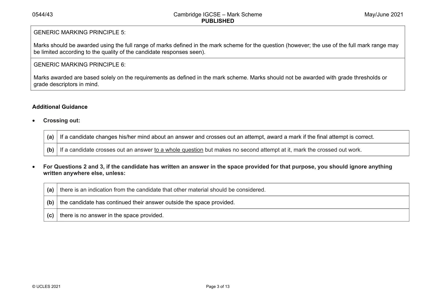 Mark scheme, page 3 of 13