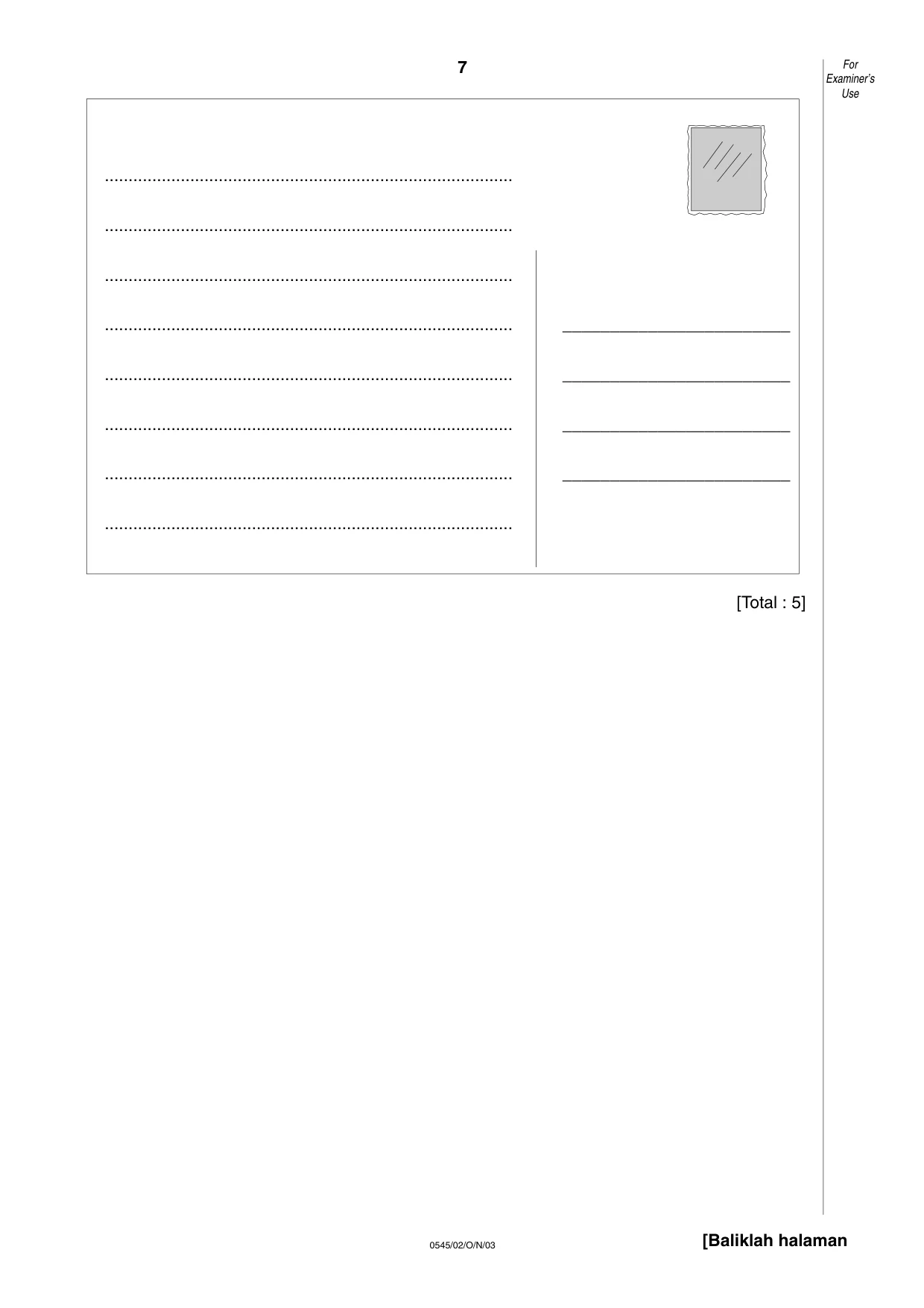 Cambridge IGCSE Indonesian - Foreign Language 0545 2003 Oct/Nov Paper 2 · Variant 1 question paper, page 7 of 16