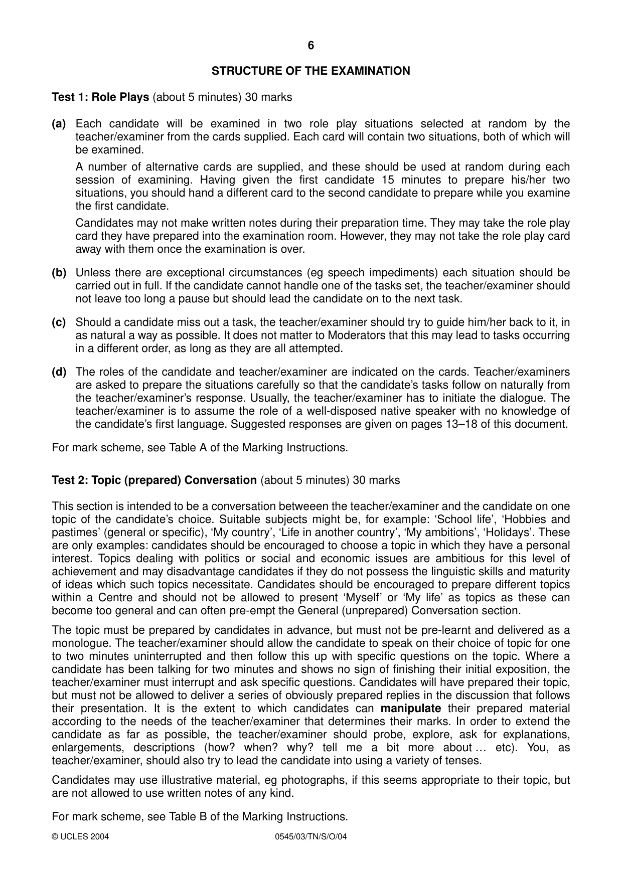 Cambridge IGCSE Indonesian - Foreign Language 0545 2004 Oct/Nov Paper 3 · Variant 1 question paper, page 6 of 20