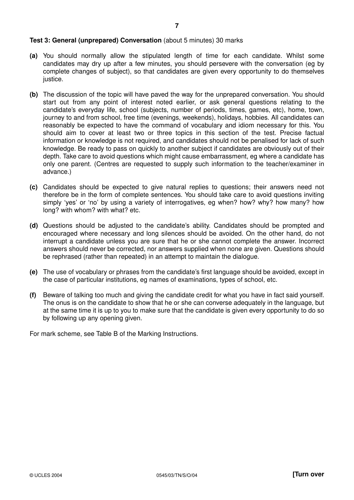Cambridge IGCSE Indonesian - Foreign Language 0545 2004 Oct/Nov Paper 3 · Variant 1 question paper, page 7 of 20