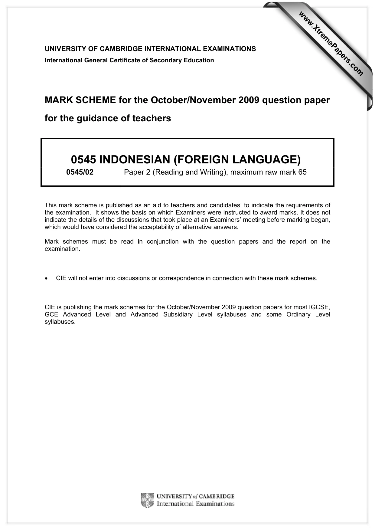 Mark scheme, page 1 of 10