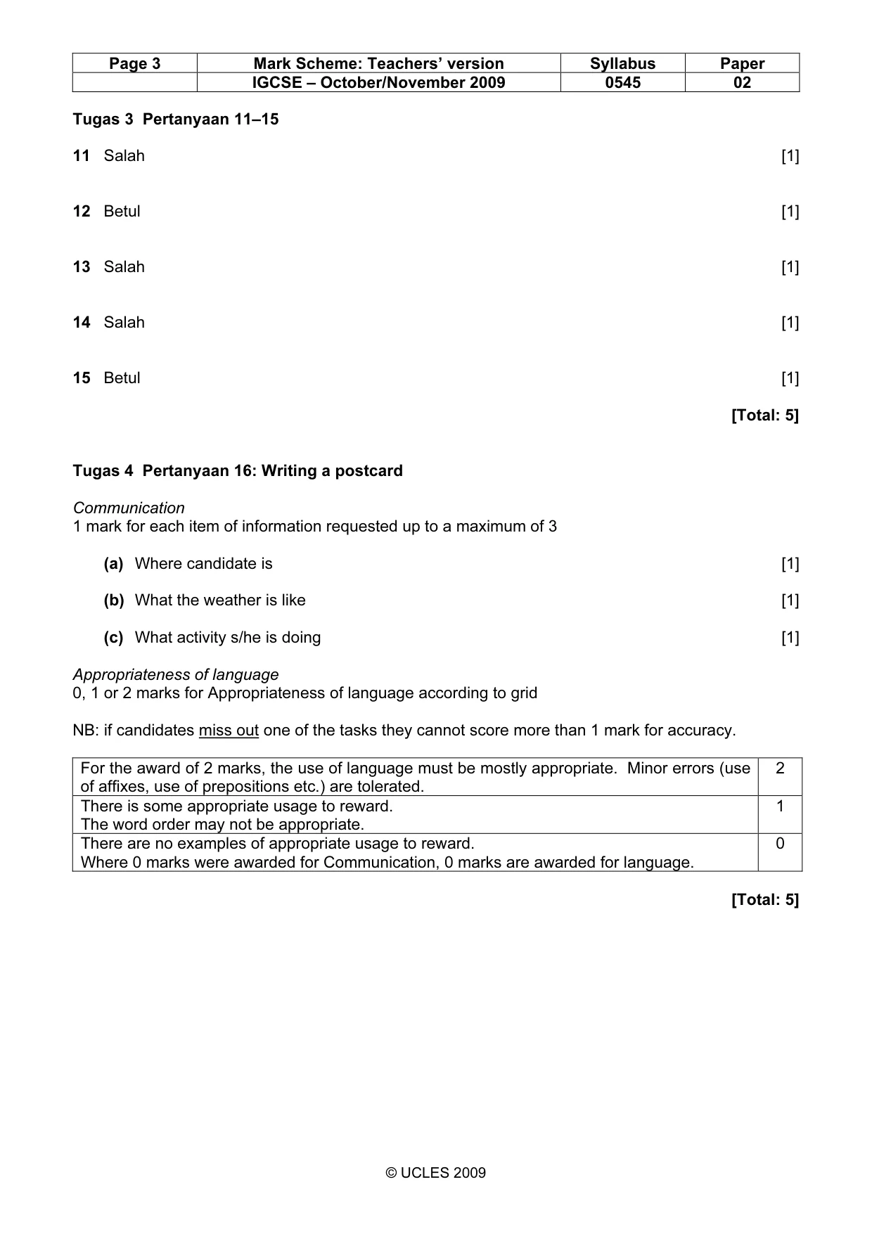 Mark scheme, page 3 of 10