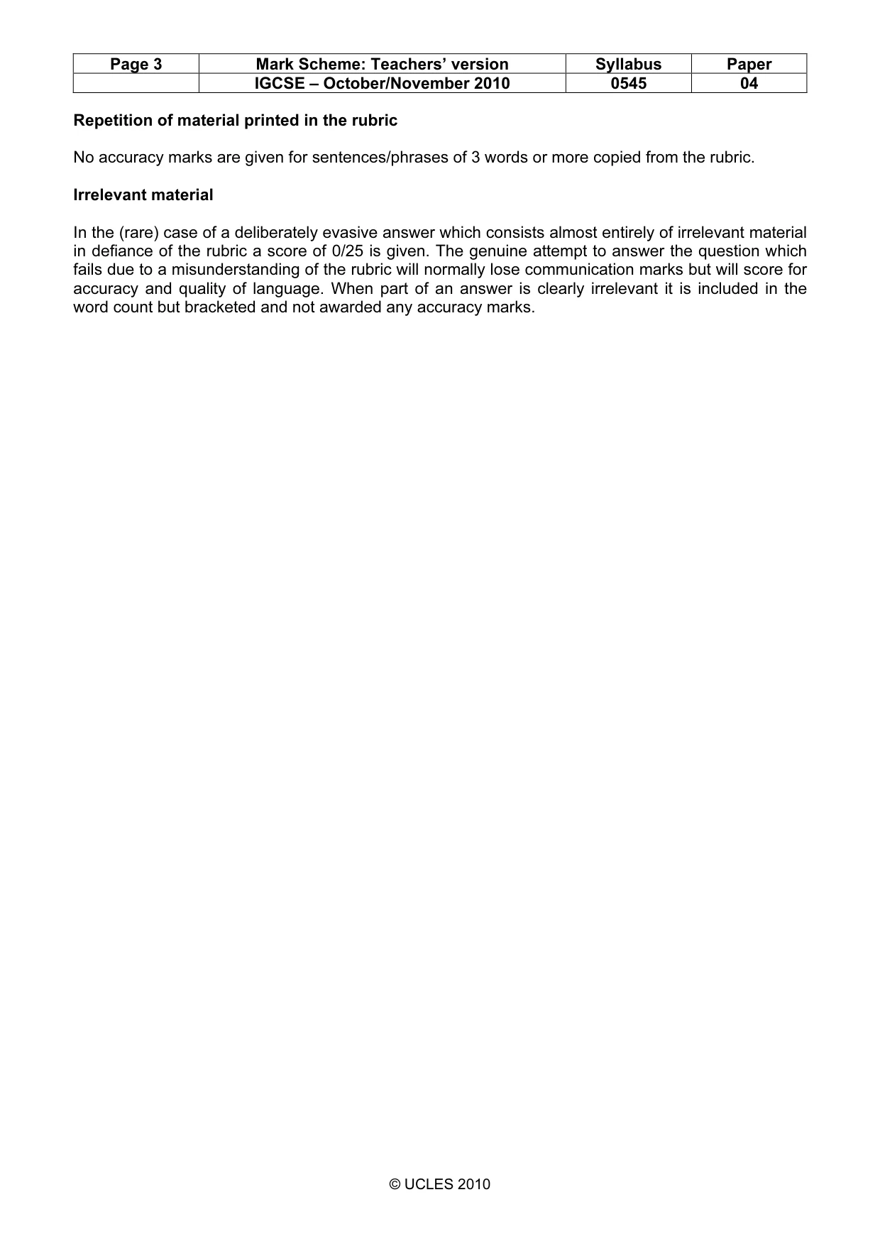 Mark scheme, page 3 of 10