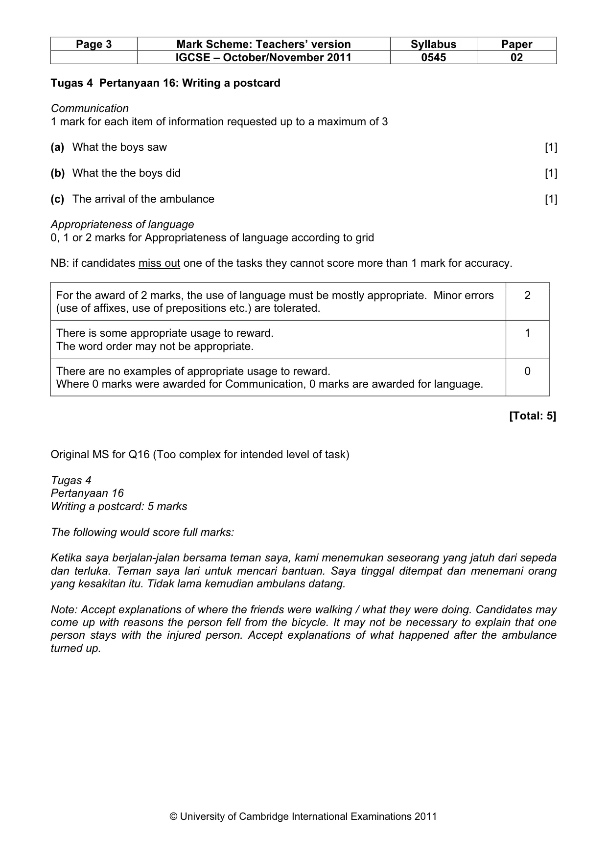 Mark scheme, page 3 of 12