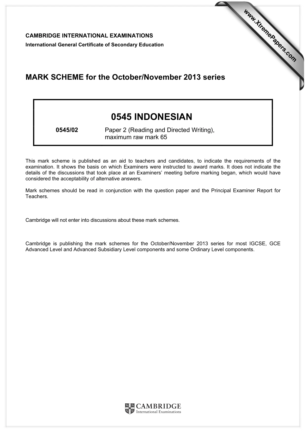 Mark scheme, page 1 of 11