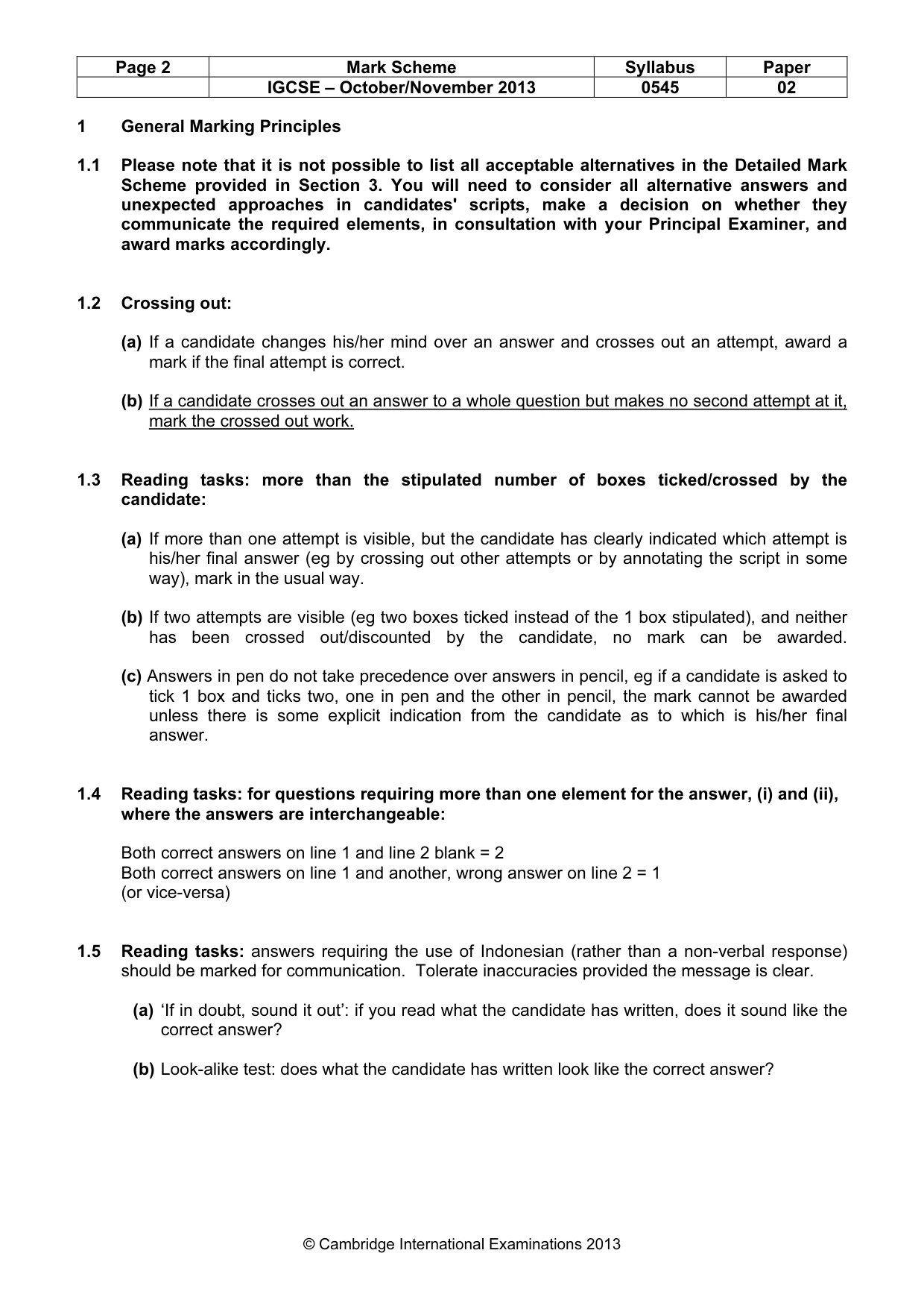Mark scheme, page 2 of 11