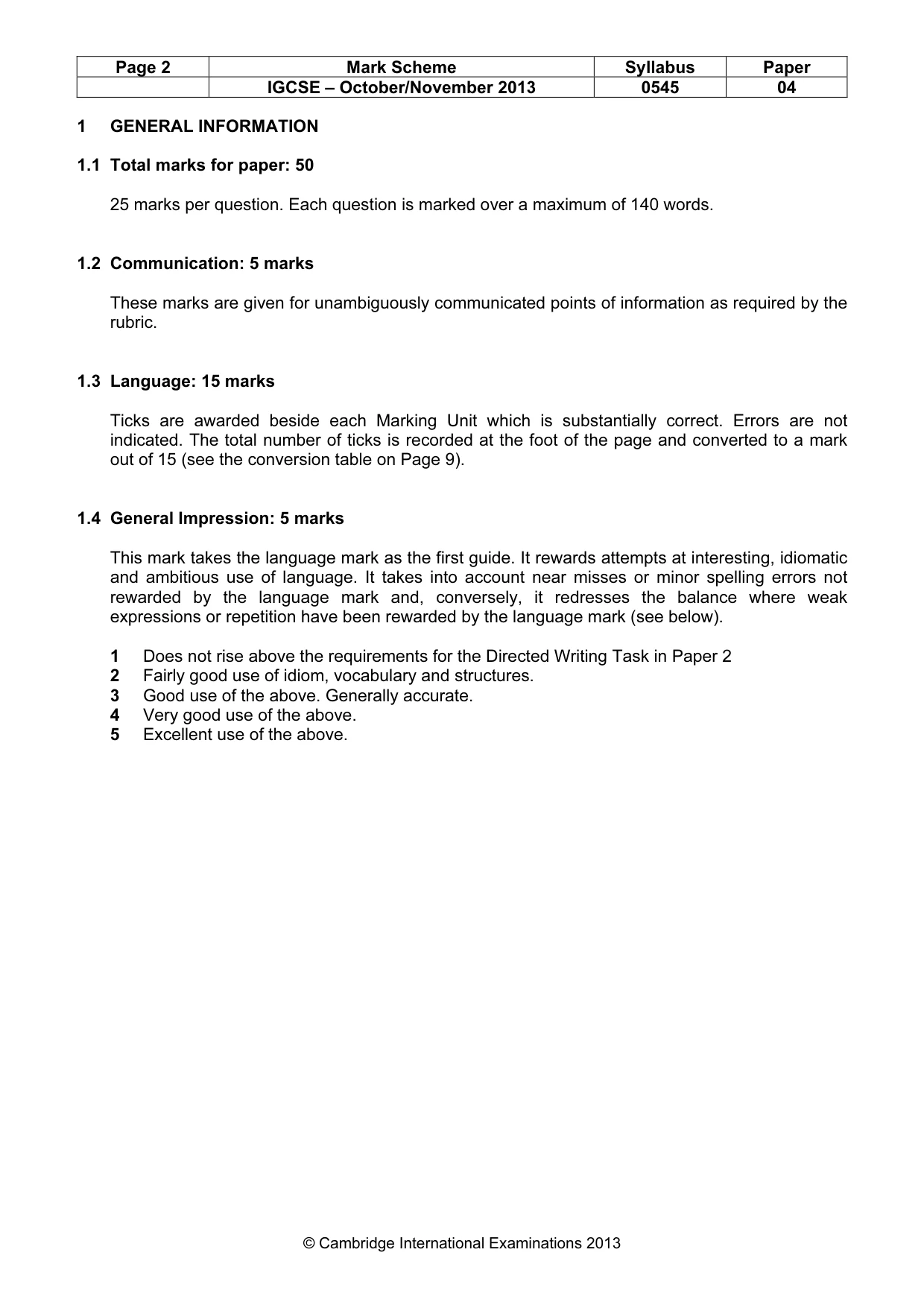 Mark scheme, page 2 of 15