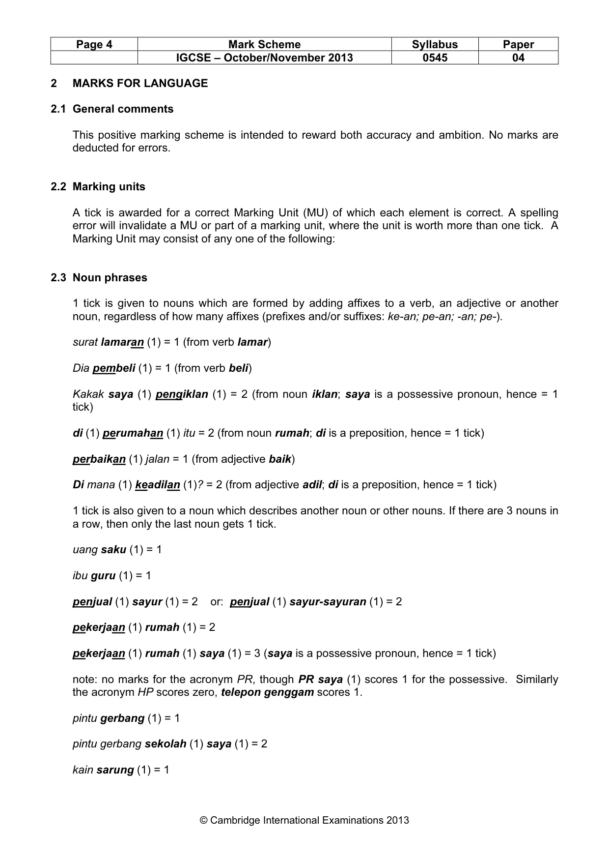 Mark scheme, page 4 of 15