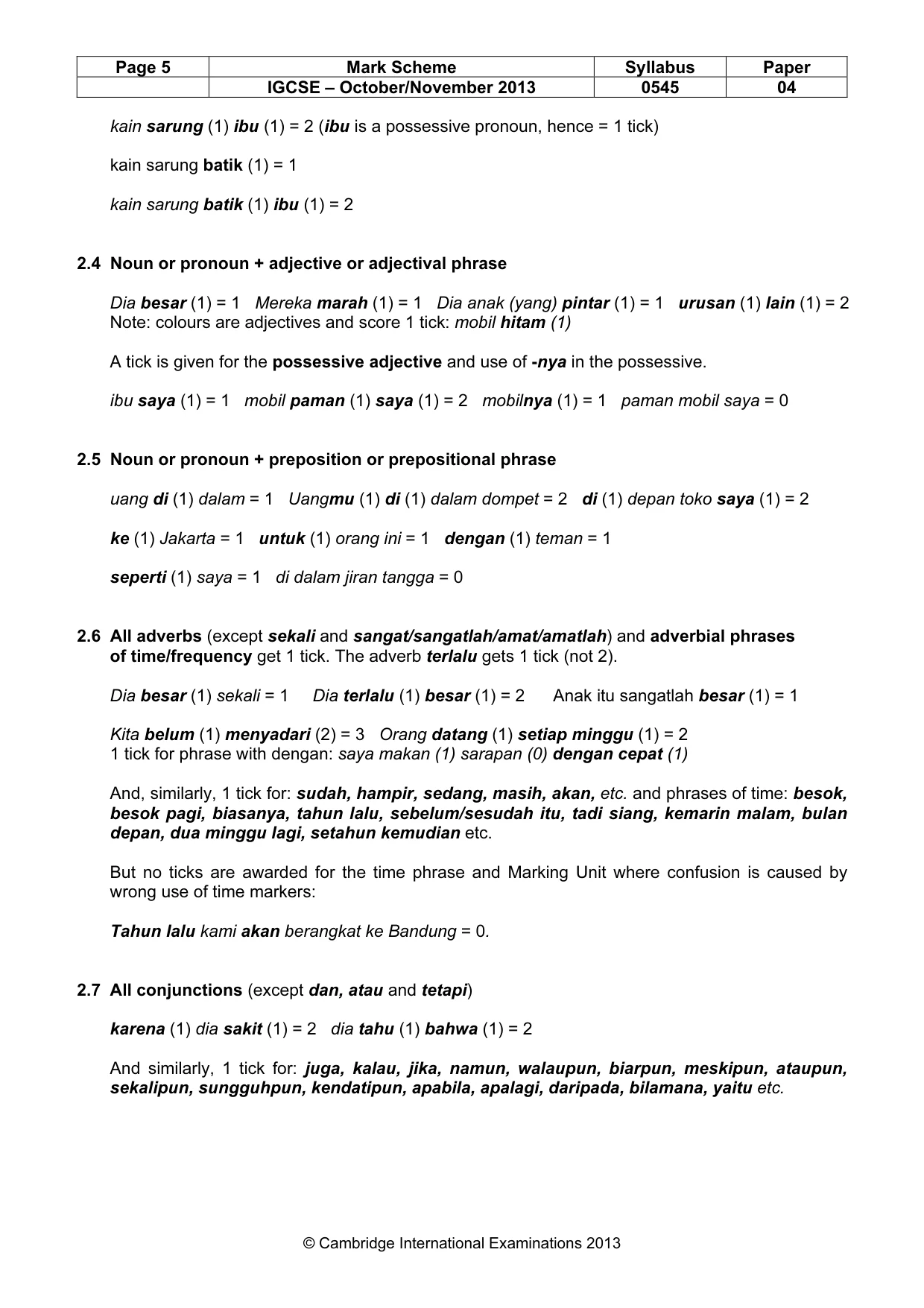 Mark scheme, page 5 of 15