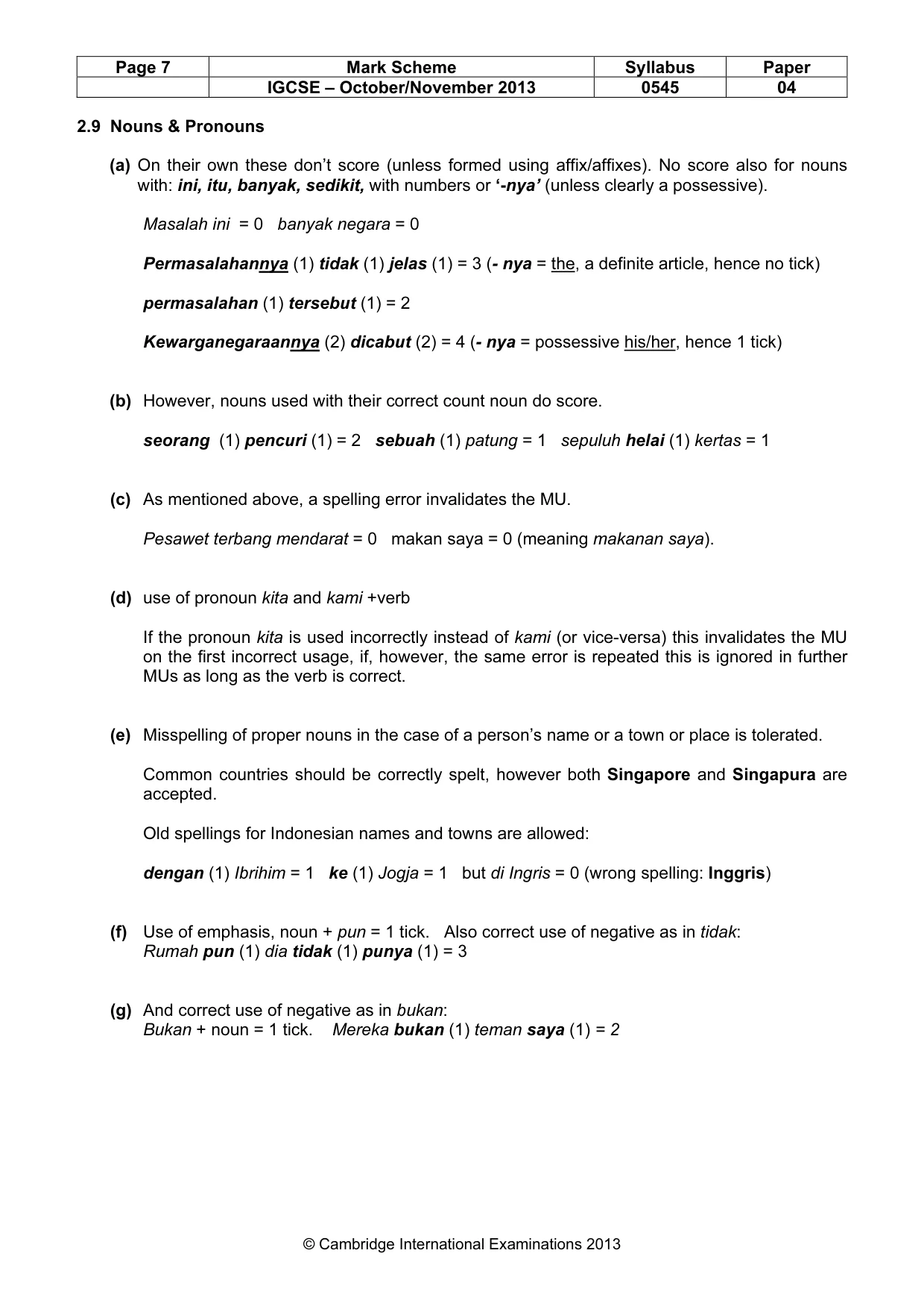Mark scheme, page 7 of 15